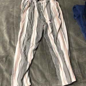 Striped linen pants
